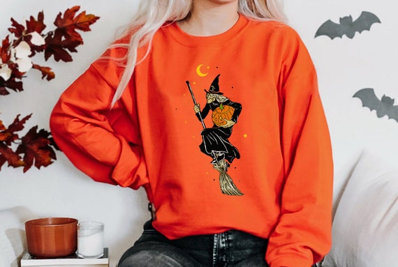 Halloween Witch Sweater Pumpkin 