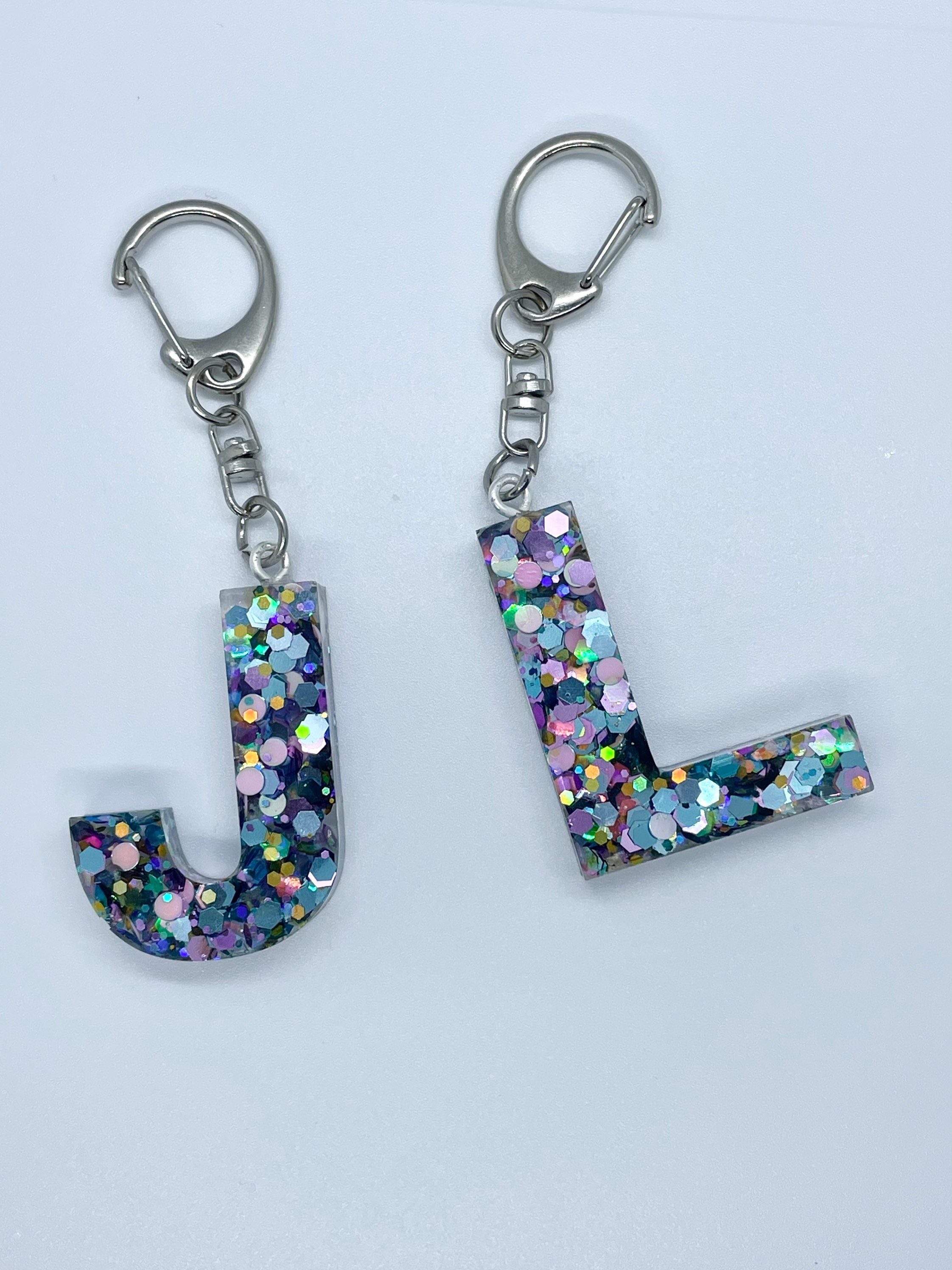 PERSONALIZED GLITTER KEYCHAIN Handmade Custom Keychains Resin Etsy