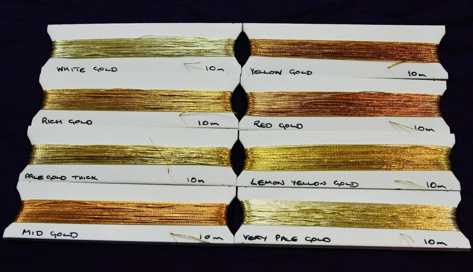 Thick Gold Thread Eight Shade Selection 8 X 10 M Etsy UK