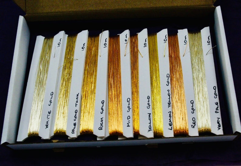 Goldwork Embroidery. Thick Gold Thread Eight Shade Selection, 8 X 10 M ...