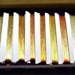 Goldwork Embroidery. Thick Gold Thread eight shade selection, 8 x 10 m