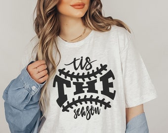Tis The Season Baseball Shirt, Baseball Game Day Shirt for Baseball Mom Gift for Mother's Day,  Baseball Graphic Tees for Sports Mom