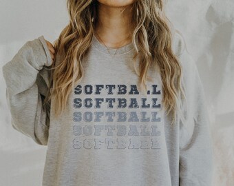 Softball Sweatshirt - Softball Mom- Soft Ball Fan Gift -  Vintage Feel - Unisex - Size Up For Oversize Sweatshirt