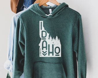 Idaho Sweatshirt - Pacific Northwest Sweatshirt - State Shirt - Nature Graphic Sweatshirt for Men/Women - Woman's Tree Hoodie - Idaho Shirt