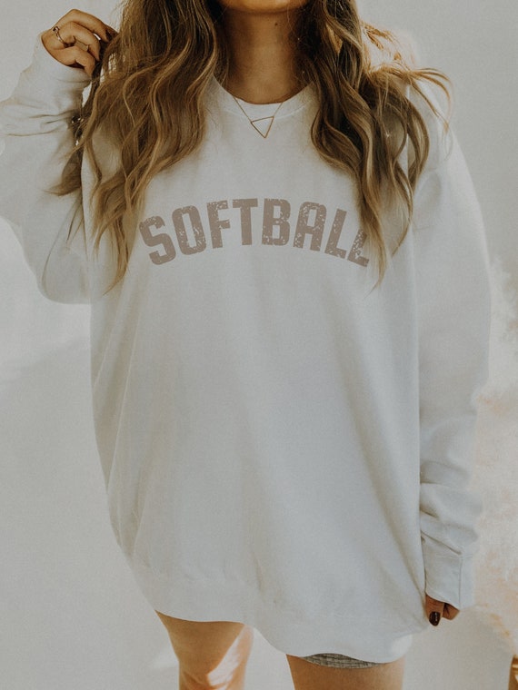 Softball Sweatshirt | Softball Crewneck | Softball Shirt | Vintage Feel | Unisex | Neutral | Size Up For Oversize Sweatshirt