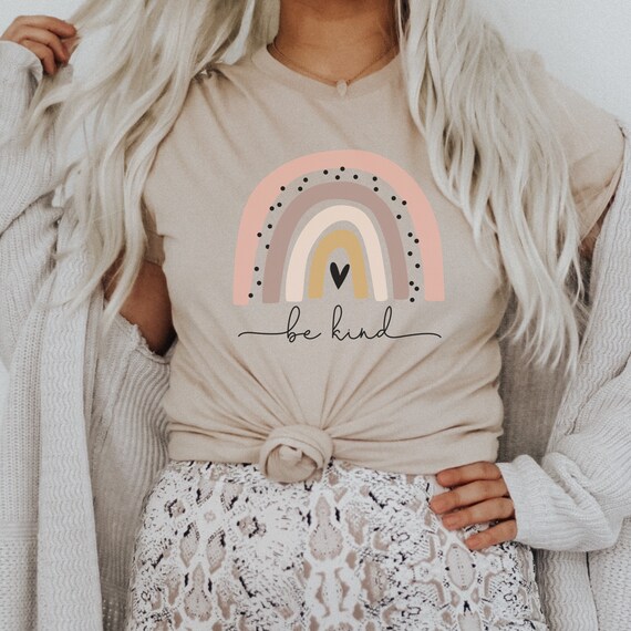 Women s Graphic Tees Be Kind Shirt Rainbow Shirt Be Kind T shirt