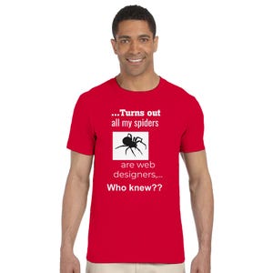 Camiseta de araña para diseñador web, camiseta gráfica divertida para programadores, camiseta para programadores