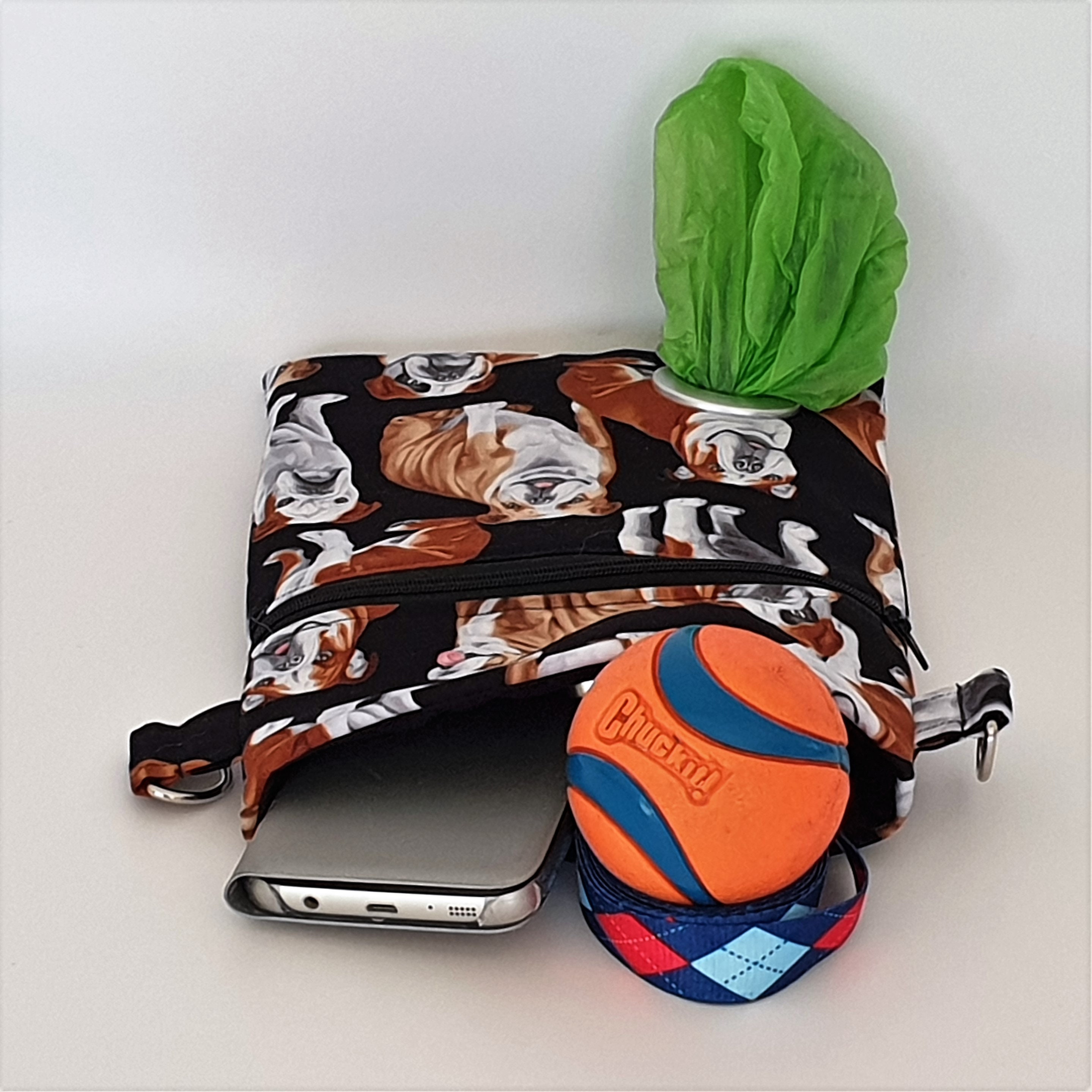 Bulldog Dog Walking Bag Cross Body Bag Shoulder Bag Dog Bag Dog Poo Bag