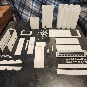3D Printed HO Scale 8 Silo Concrete Grain Elevator With Single Track Shed.