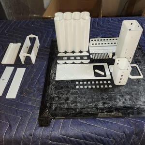 3D Printed N Scale 8 Silo Concrete Grain Elevator W/Single Track Or Truck Shed