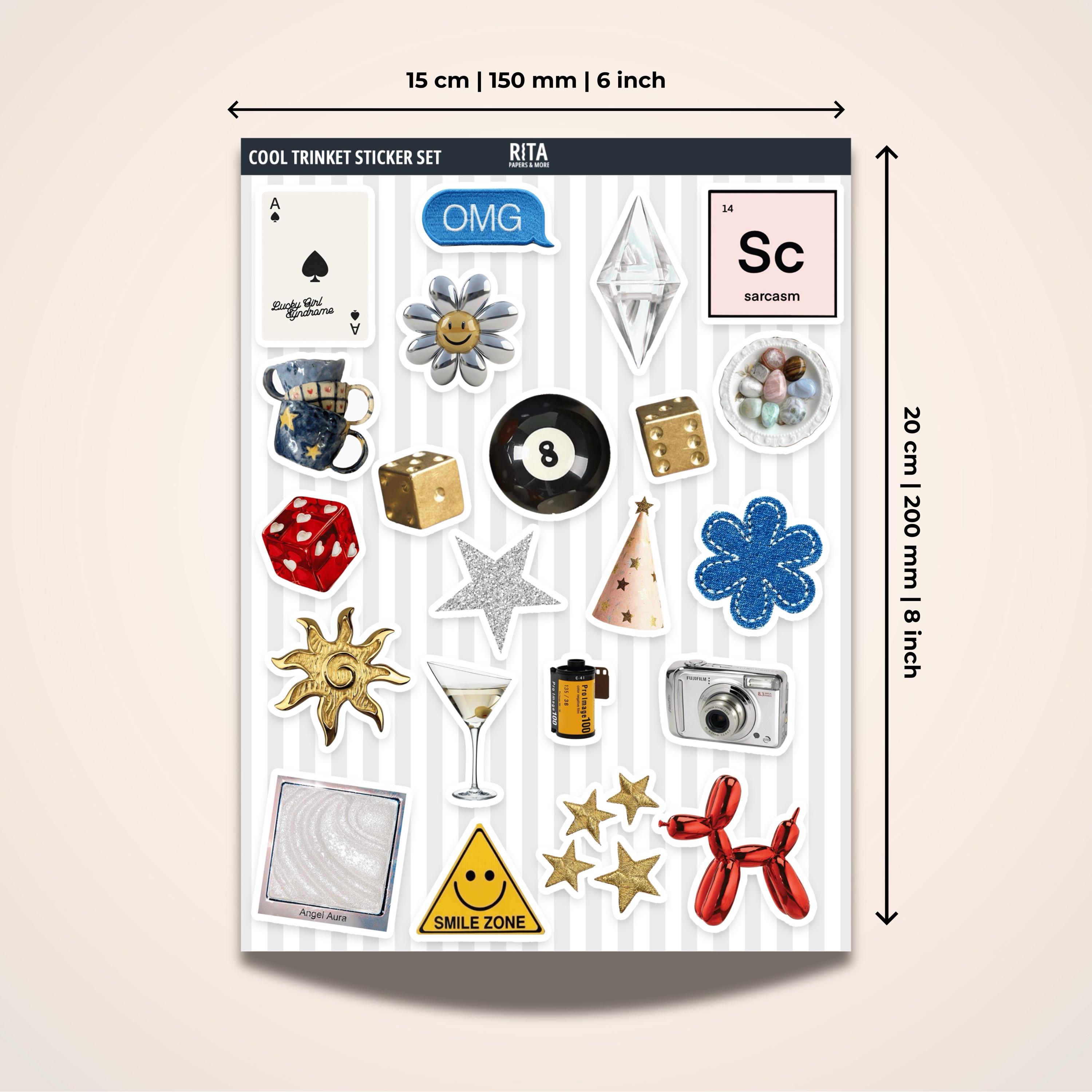 Cool Trinket Girl Sticker Sheet Aesthetic Journal Stickers Set Junk ...