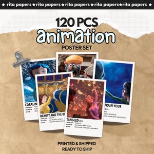 Animation Movie Poster Set: Minimalist Film Prints, Kids Room Decor DDP