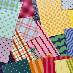 140 PCS Journal Paper Pack | Aesthetic Journaling Junk Journal Gingham Polka Dot Stars Pattern Supplies Scrapbooking Ephemera Bundle Set