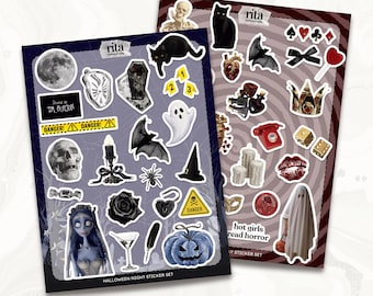 Halloween stickers set bundel esthetische sticker vel dagboek stickers horror pompoen halloween vakantie dagboek stickers scrapbooking