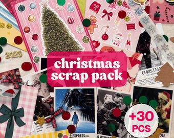 Weihnachten Junk Journal Scrap Pack Ephemera Starter Kit Neujahr Ästhetische Journal Aufkleber Lieferungen Mystery Scrapbooking Geschenk Für Sie