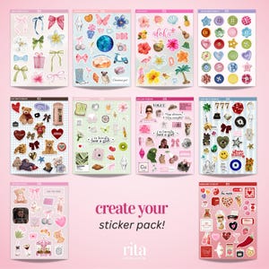 Estetiska klistermärken Bundle Söta flickklistermärken Journalklistermärken Skräpjournaling Scrapbooking Ephemera Crafting Bullet Journal Planner Sticker bild 2