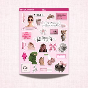 Foglio di adesivi carini per ragazze Adesivi estetici Coquette Junk Journaling Adesivi per diario Planner Hamster Sticker Pack