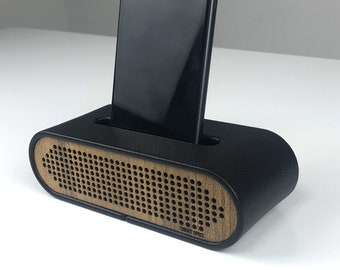 Soporte de teléfono de cuero para escritorio / soporte de teléfono de escritorio / soporte de teléfono de aspecto de radio