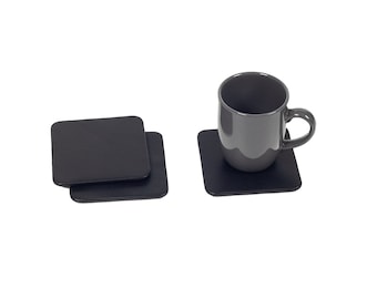 Square Faux Leather Coasters: Office & Home Decor, Set of 3