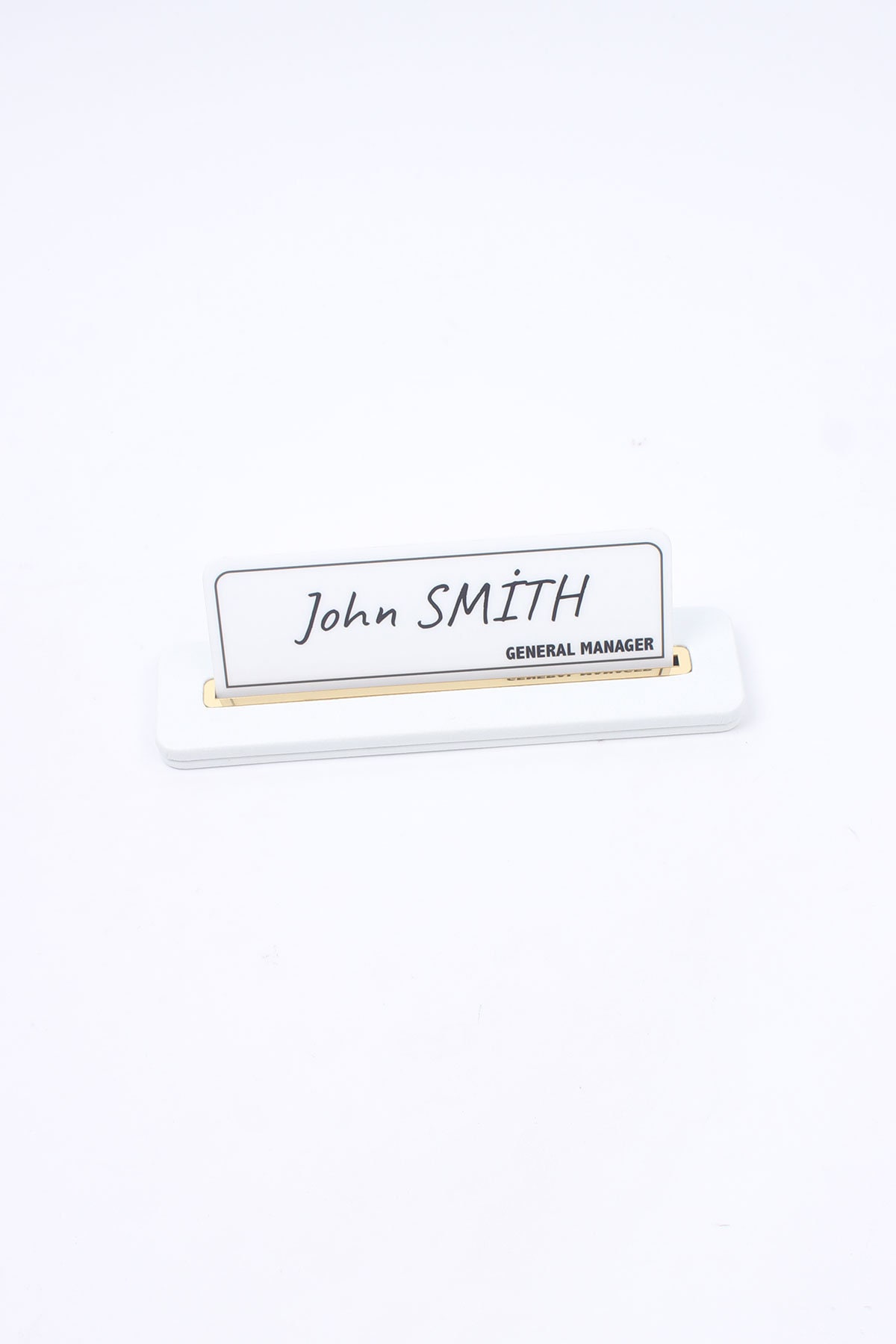 Leather Desk Name Plate White / Office Gift / Minimalist - Etsy