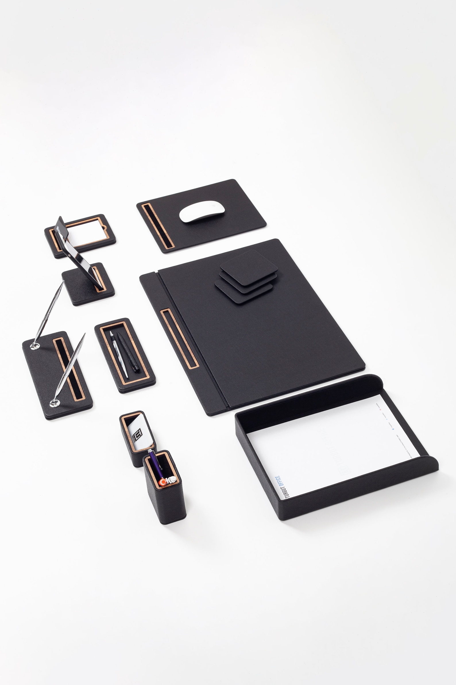 Pera Leather Desk Set / Desk Accessories / Leather Office Desk ...