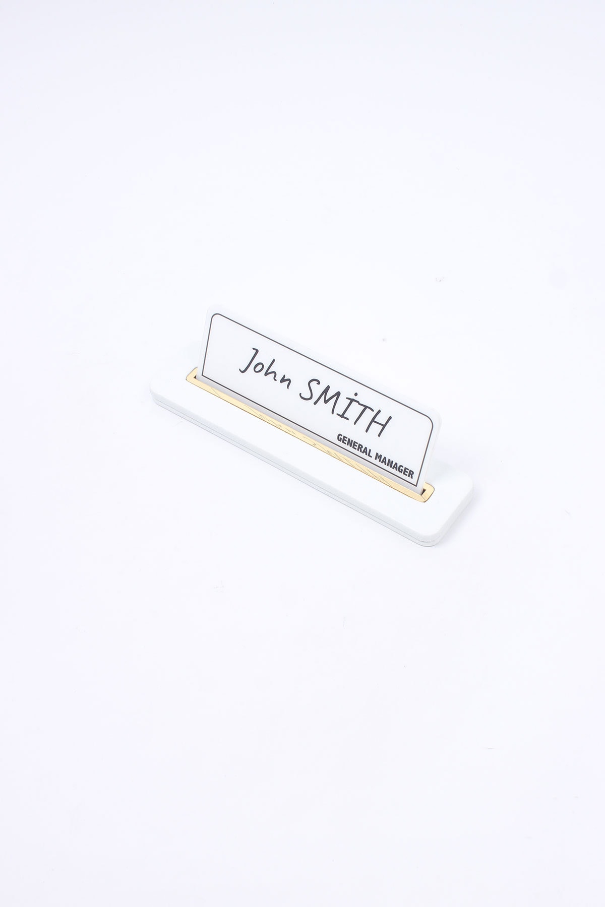 Leather Desk Name Plate White / Office Gift / Minimalist - Etsy