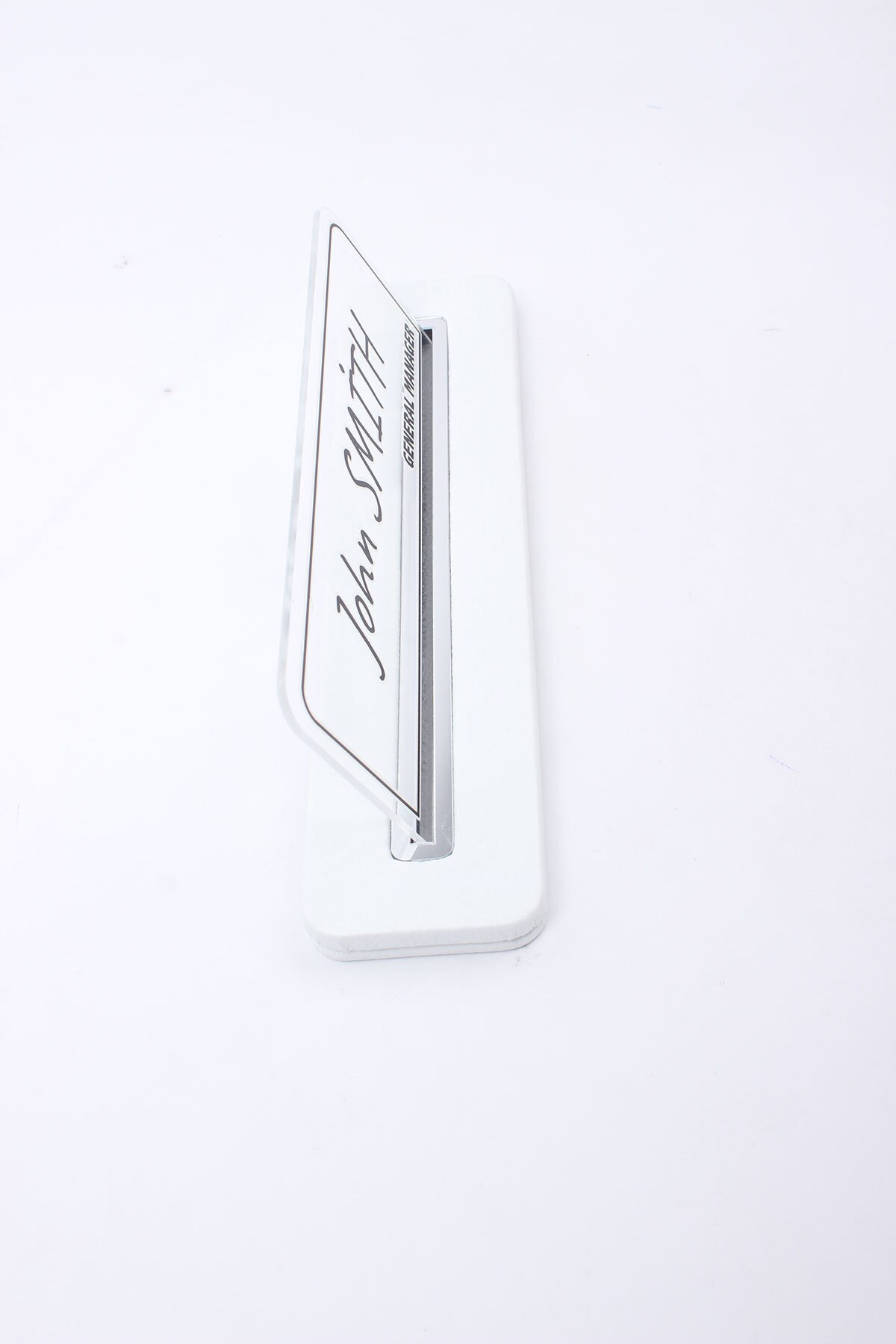 Leather Desk Name Plate White / Office Gift / Minimalist - Etsy