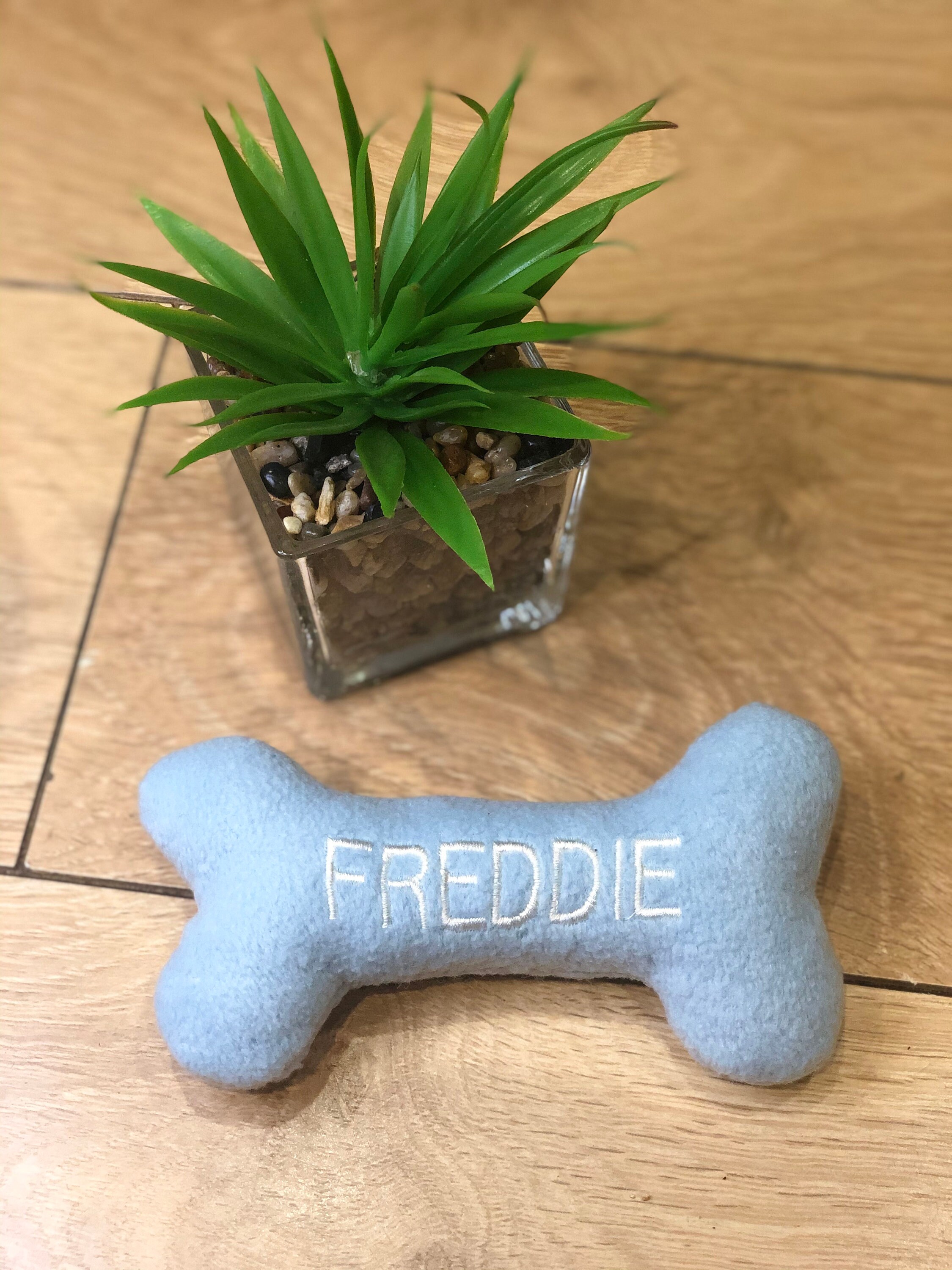 Personalised Puppy Squeaky Bone Embroidered Quality Dog Etsy