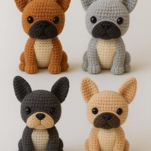 French Bulldog Amigurumi Crochet Pattern PDF – Schema Uncinetto Bulldog Francese Amigurumi Facile per Principianti