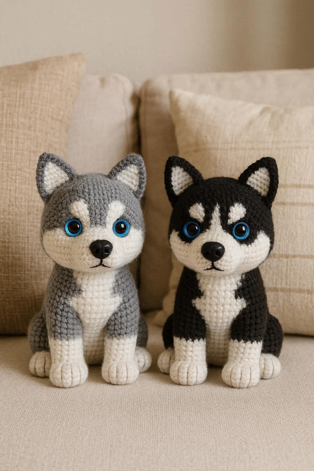 39 Husky Crochet Patterns for Plushies, Loveys, Cup Cozies, and Handmade Gifts 11 Husky dog Amigurumi Crochet