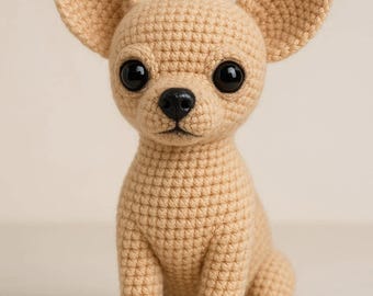 Chihuahua Crochet Pattern PDF – Realistic Amigurumi Dog Tutorial With Photos step by step – Chihuahua Crochet Pattern