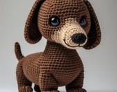 Dog Dachshund Amigurumi Crochet Pattern PDF |  Bassotto bicolor | Dog Tutorial with photos step by step  | Puppy Crochet Pattern