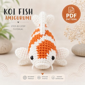 Koi Fish Amigurumi Pattern PDF | Japanese Carp Plush Tutorial | Cute Handmade Fish | Instant Download