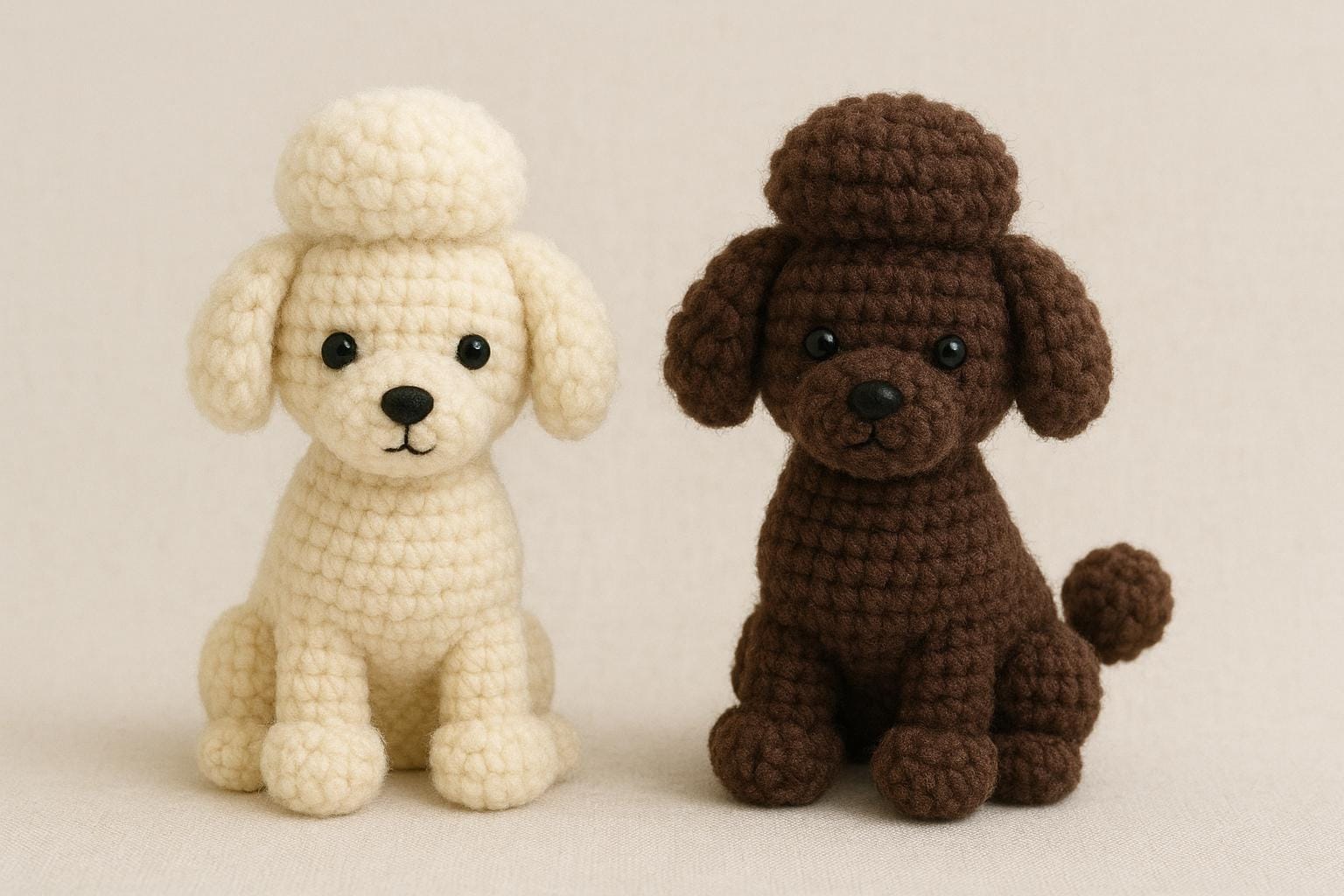 プードル犬の編みぐるみ編み図｜プードル編み図のPDFチュートリアル