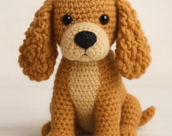 Cocker Dog Crochet Spaniel Pattern Set – Amigurumi Dog PDF Tutorial with photos step by step | Easy Intermediate Crochet Plush Toy Pattern