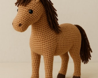Horse Amigurumi Crochet Pattern With Photos step by step | Standing Horse Plush | Detailed Animal Crochet PDF | DIY Stuffed Horse Tutorial