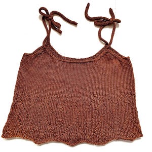 Knit Lace Bottom Cropped Top