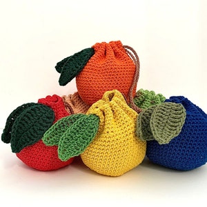 Crochet Drawstring Fruit Pouch Bag