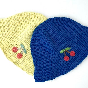 Crochet Cherry Bucket Hat