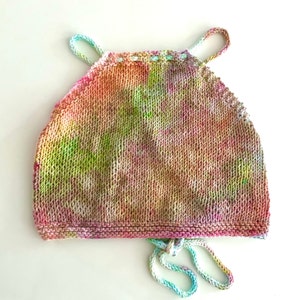 Tie Dye Hand Knit Halter Top