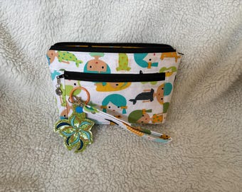 Mermaid Small Zipper Pouch/Mermaid Make-Up Bag/Mermaid Wristlet/Mermaid Travel bag/Mermaid Purse Organizer/Mermaid Cosmetic bag