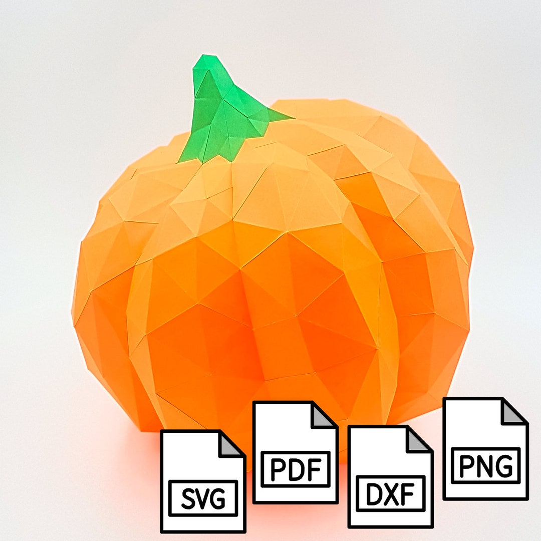 Low Poly 3D Papercraft Pumpkin Template - Etsy