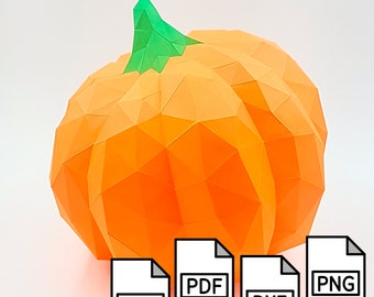 Modèle de citrouille papercraft 3D low poly