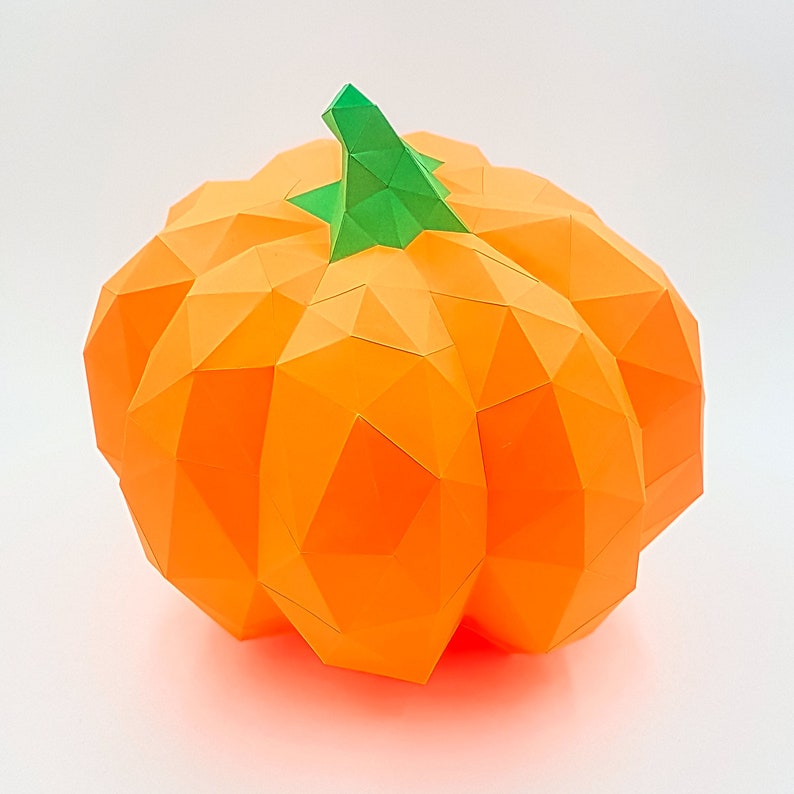 Low Poly 3D Papercraft Pumpkin Template - Etsy