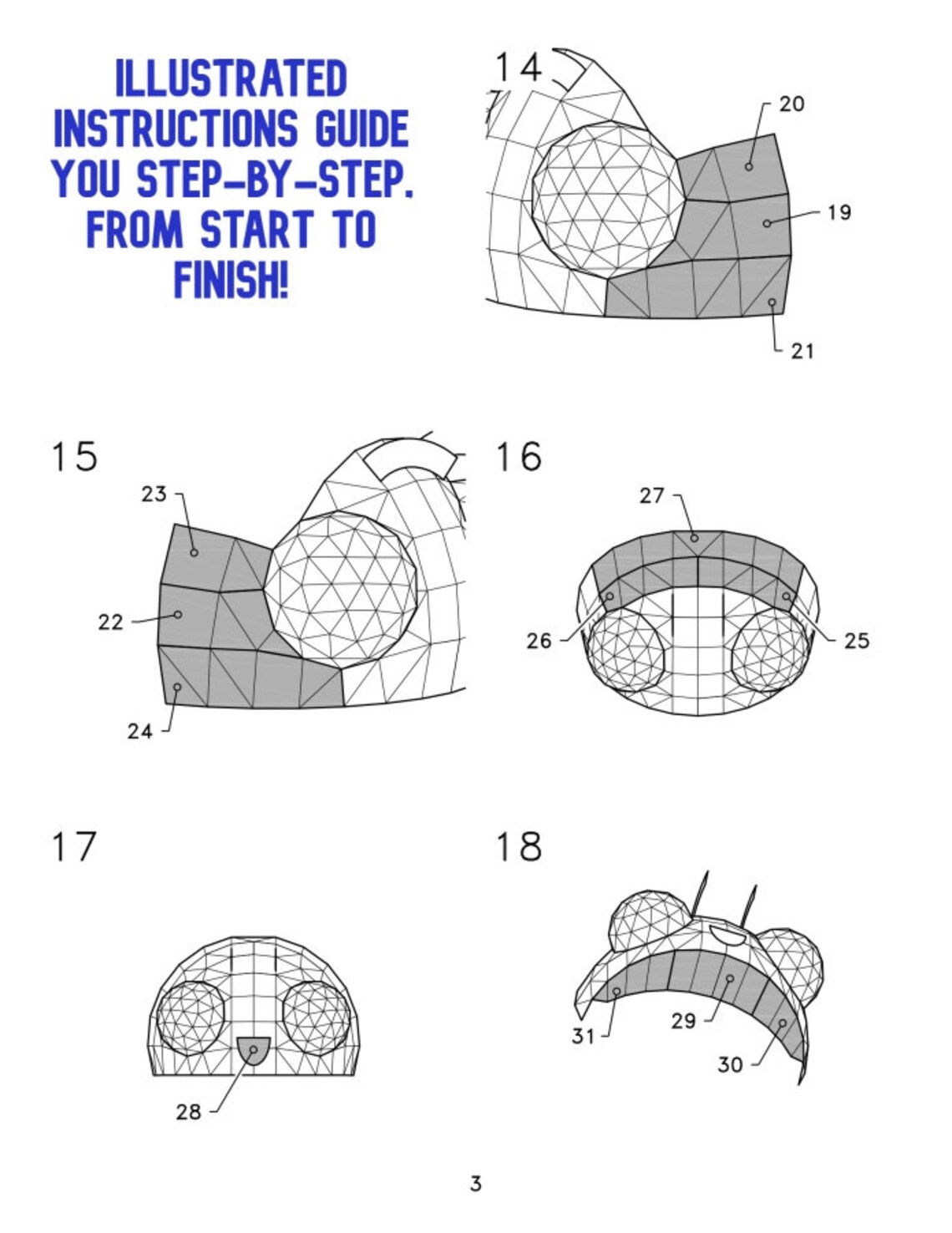 3D Ladybug Papercraft Template - Etsy Canada