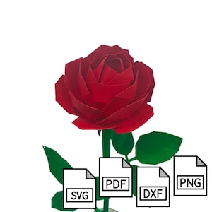 3D Papercraft Rose - Gabarit