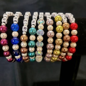 Handmade Santas Reindeer Bracelets, beaded stretch bracelets