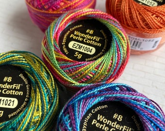 Perle Cotton, PARTY TIME, 8 Wt Eleganza ™ By Wonderfil ™, 5 Ball Bundle of popular Festive Colors, see all of our Bundles We ship FAST