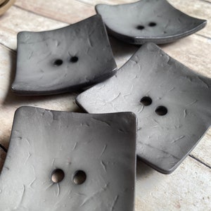 PEWTER SQUARE 58mm Dill Button, Large  2.4 Inch Polyamide Button, Extra Large Buttons, many colors shapes sizes in stock we ship fast