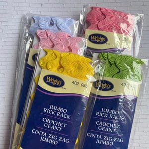 JUMBO Rick Rack, Choice of 5 Colors, .625 Inches Wide. 2.5 Yds per ...